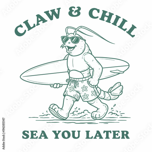 Crab wearing sunglasses and shorts running.