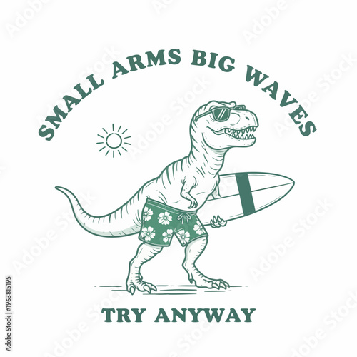 Dinosaur wearing sunglasses and shorts 1.