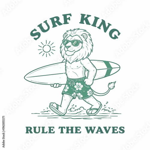 Lion Wearing Sunglasses and Shorts.