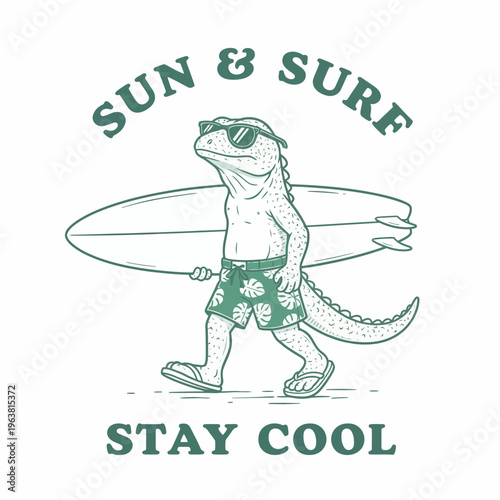 Lizard Wearing Sunglasses and Shorts.