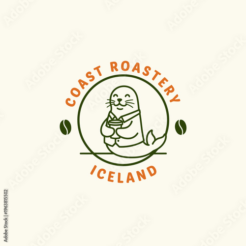 Seal character in circle logo.