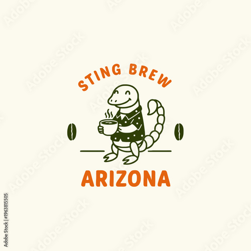 Scorpion Holding Coffee Cup Smiling.