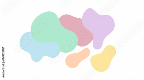 Pastel Abstract Blob Shapes in Soft Colors for Creative Background Design.