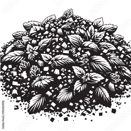 Black Tabbouleh Silhouette Vector, High Quality Illustration on White Background