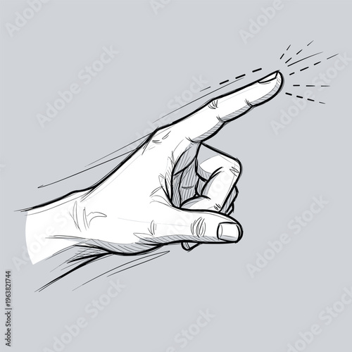 Hand pointing finger gesture motion.