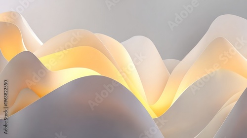 Abstract waves illustration with gradient colors and soft lighting for background