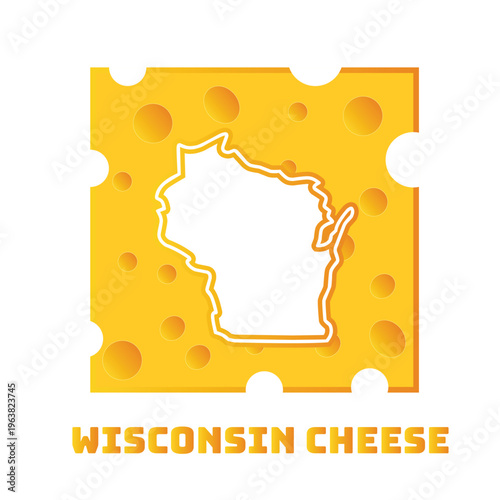 Wisconsin Slice Cheese Design Perfect for Print, Apparel,etc