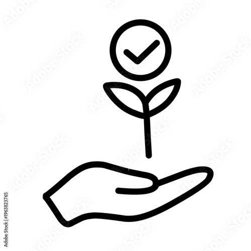 success and award line icons on white background