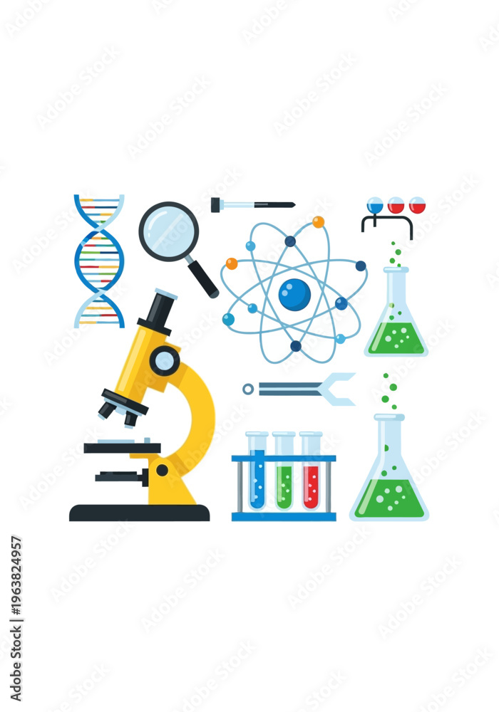 Fototapeta premium Science Laboratory Equipment Icons.