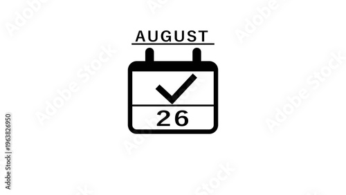 Tick mark calendar number illustration. Approval calendar icon. 