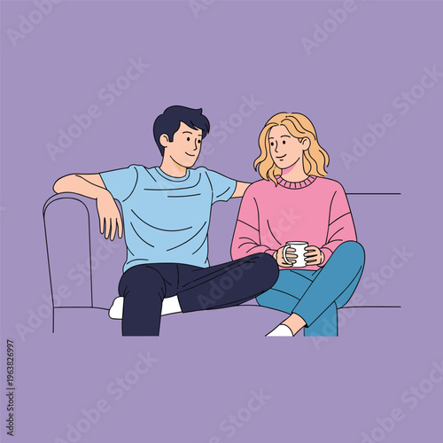 A person sitting comfortably on a couch, conveying a sense of relaxation and calmness.