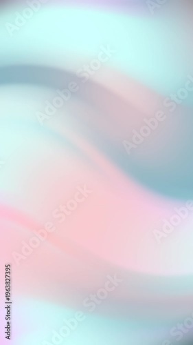 Smooth pastel pink and light blue gradient waves gently flowing, abstract seamless loop background animation, concept for calming visuals, modern branding and social media