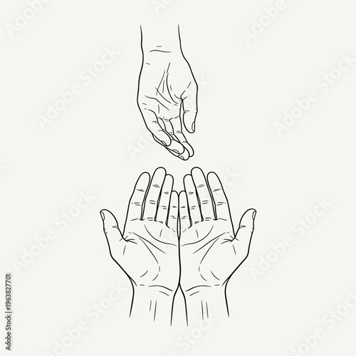 Hands Releasing Small Object Downwards.