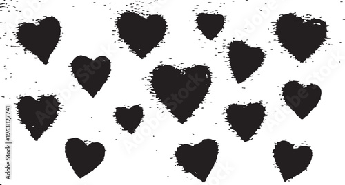 Hand Drawn Hearts Collection. Love Symbol Set Handdrawn scratchy heart illustration 