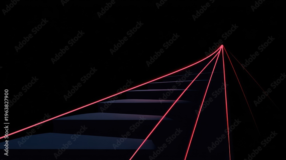 Obraz premium Abstract geometric laser lines against black background concept illustration