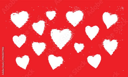 Hand Drawn Hearts Collection. Love Symbol Set Handdrawn scratchy heart illustration 