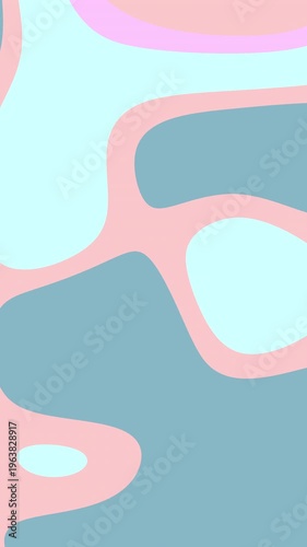 Soft pastel organic shapes in gentle motion with blue, pink, and light blue colors, perfect for abstract backgrounds, motion graphics and visual design