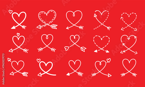 Hand Drawn Hearts Collection. Love Symbol Set Handdrawn scratchy heart illustration 