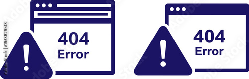 404 error page not found icons with warning signs