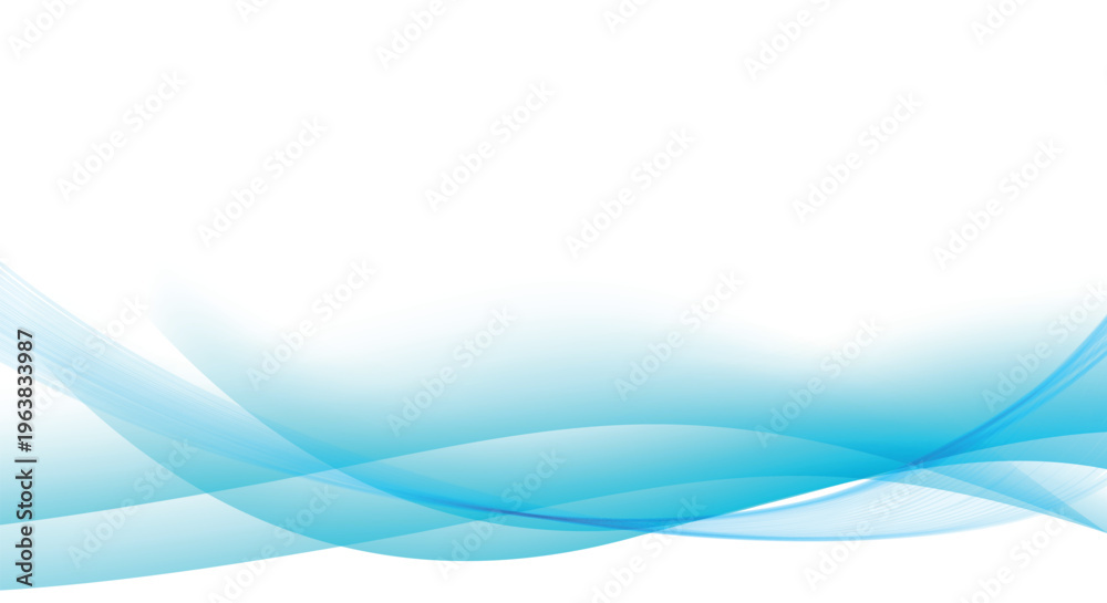 Obraz premium Abstract Blue Flowing Wave Background on White for Corporate Use