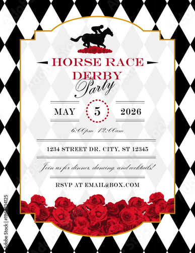 Horse Race Derby Party Flyer Invitation