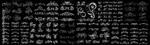Ornamental flourish divider set vintage decorative swirl elements collection