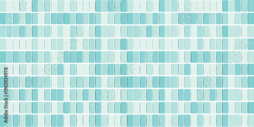 Abstract background of rectangular tiles in varying shades of teal