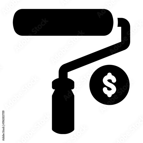 paint roller glyph icon