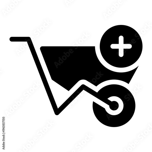 wheelbarrow glyph icon