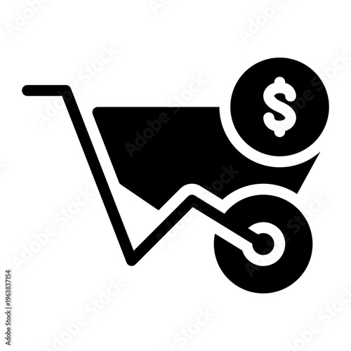 wheelbarrow glyph icon