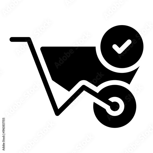 wheelbarrow glyph icon