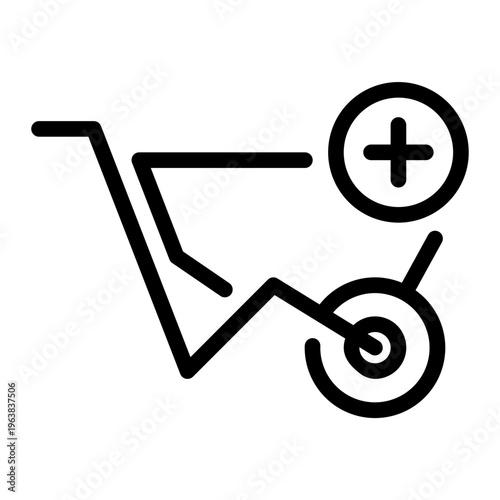 wheelbarrow line icon