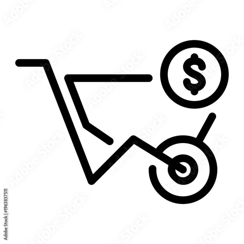 wheelbarrow line icon