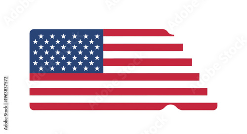 American Flag Shaped Semi-Truck Vector Illustration Patriotic National Transport Graphic for US Trucking Industry, Freight, and National Pride Concepts