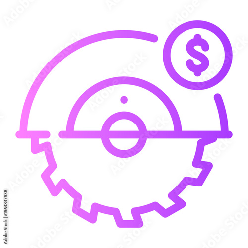 circular saw gradient icon