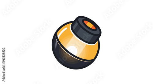 Cartoon Bomb with Light Orange Interior