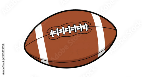 American Football Globe Vector Illustration with World Map Texture, Flat Design Isolated on White Background for Global Sports Theme