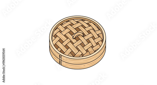 Isometric Bamboo Steamer Basket