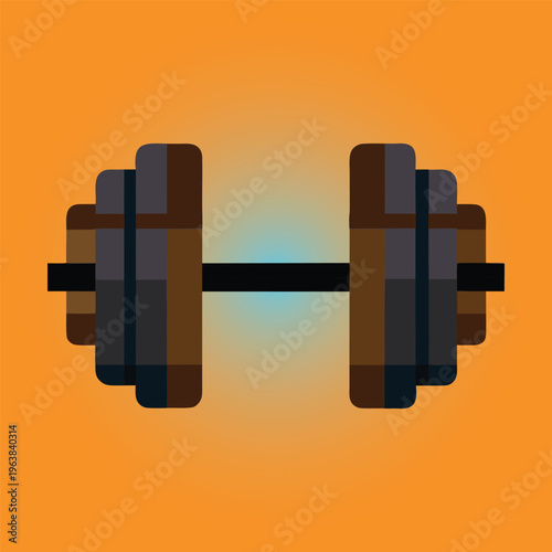 WebA stylish dumbbell with yellow and black weights