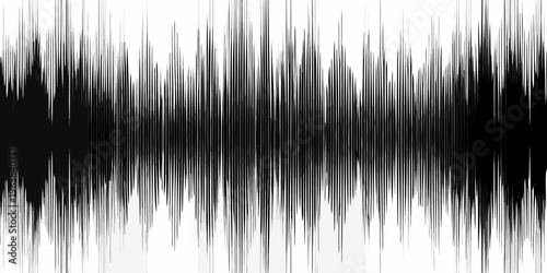 Photography Abstract black and white waveform representing sound or data visualization