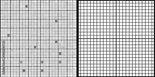 Gridded pattern with varying shades and a clear division
