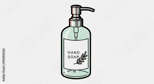 Hand soap dispenser bottle illustration.