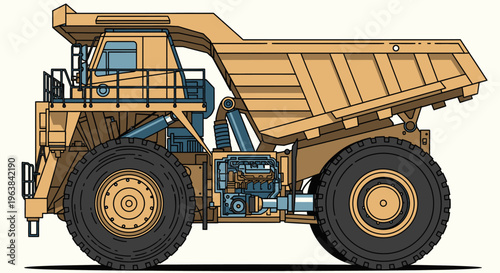 Large mining dump truck vehicle.