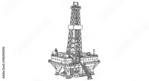 Large offshore drilling rig platform.