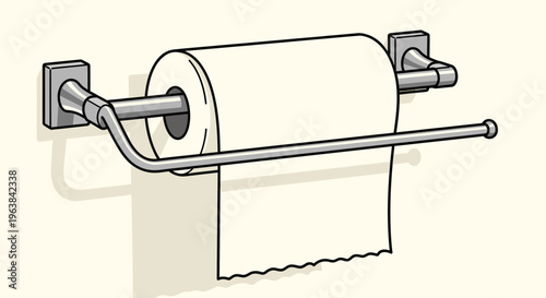 Toilet paper roll on holder 1.