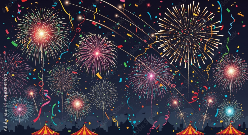 Fototapeta premium colorful fireworks background