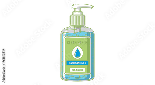 Bottle of hand sanitizer gel.