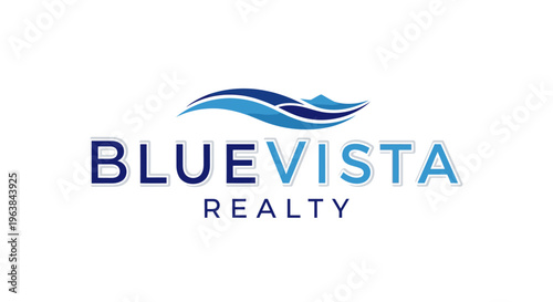 Blue Vista Realty Company Logo Sign.