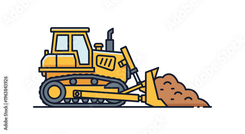 Bulldozer pushing a pile of dirt 2.