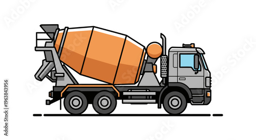 Cement mixer truck on wheels.